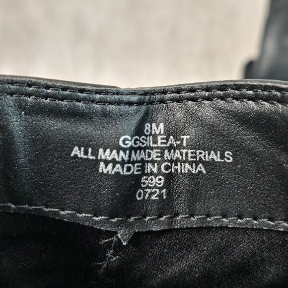 G by Guess Moto Combat Boots Size 8 Black Grunge Lug Sole Chunky Chain Booties - Picture 8 of 13